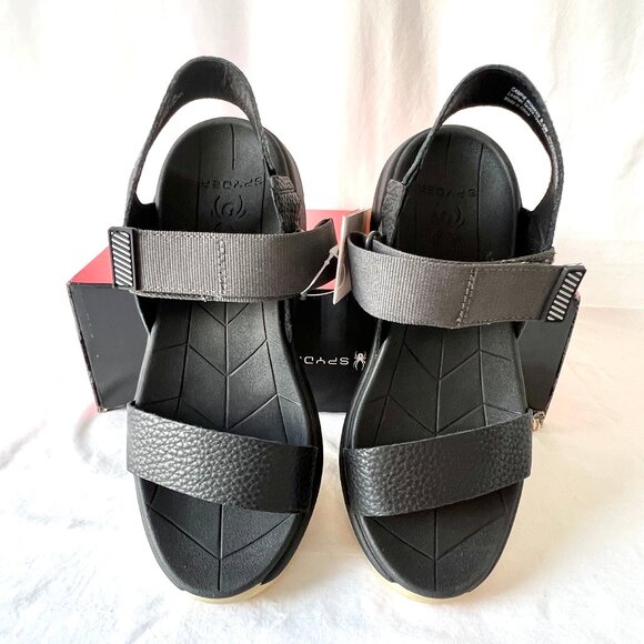 Spyder Women's Sandals, Black, Campie Wedge, Rebound Technology, Size 9.5 New - Picture 13 of 16